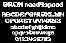 Пример шрифта GRON Need4speed #1
